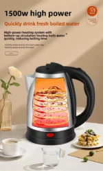 1.8L Modern Stainless Steel Whistling Electric Kettle Pot Cover LED Indicator 1000W High-Power US Plug -110-130V Automatic - Image 6