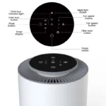 Home Air Quality Appliances Electric Desktop HEPA Filter Children Lock 3 Gear Speed Household Air Purifier - Image 2