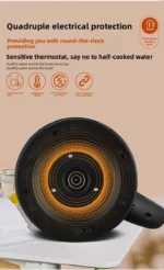 1.8L Modern Stainless Steel Whistling Electric Kettle Pot Cover LED Indicator 1000W High-Power US Plug -110-130V Automatic - Image 4